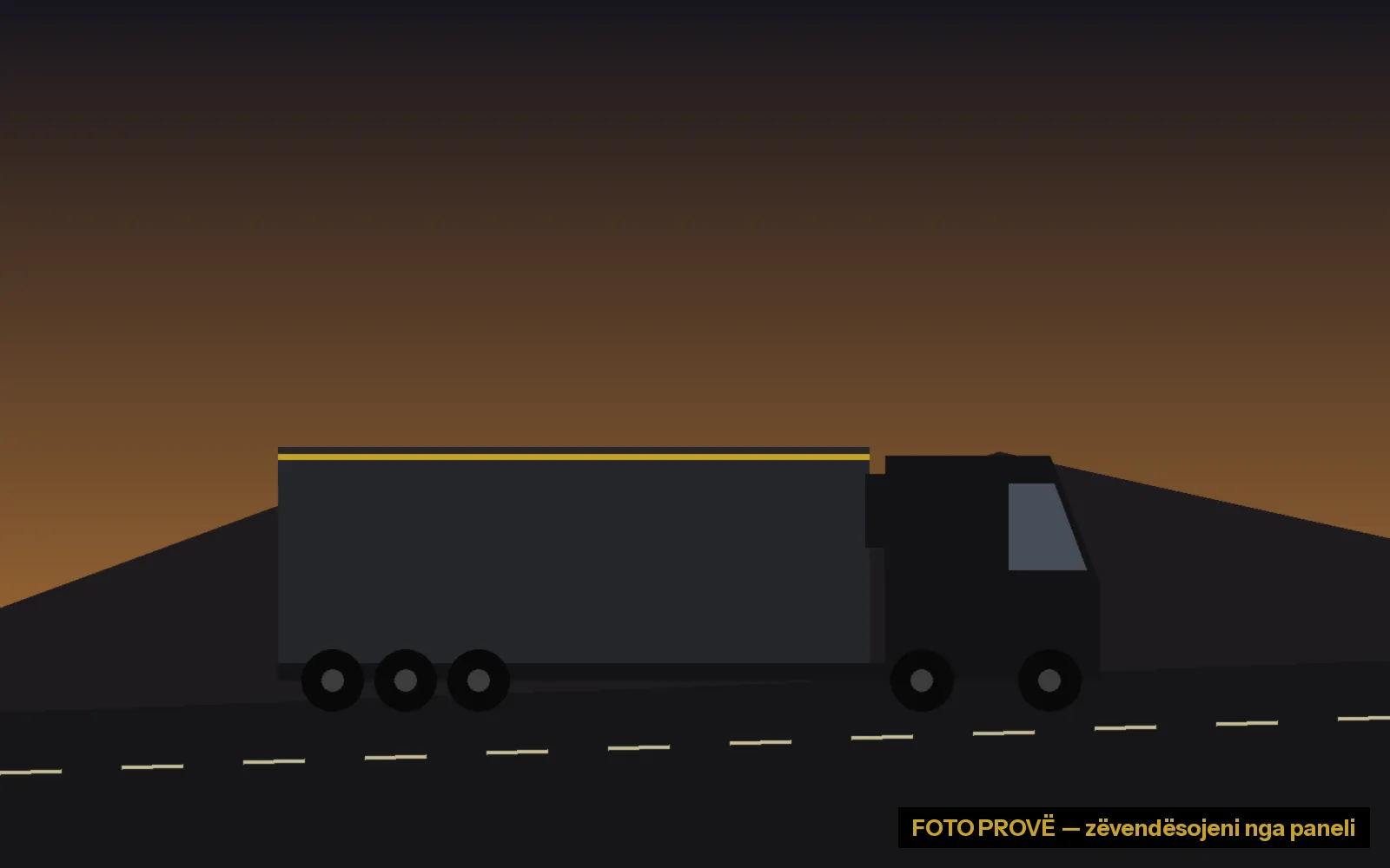 Kamion në autostradë në muzg — foto prove